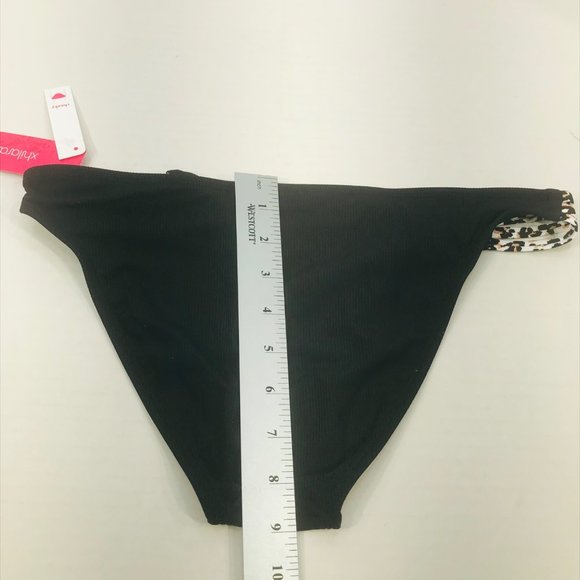 Xhilaration Women's Size Medium 4-6 Ribbed Strappy Cheeky Bikini Swim Bottom New - Picture 10 of 10